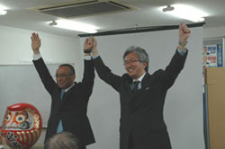 地元南区の秋田候補の応援