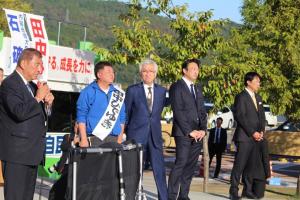 石破茂総裁と共に京都4区田中ひでゆき候補の応援演説